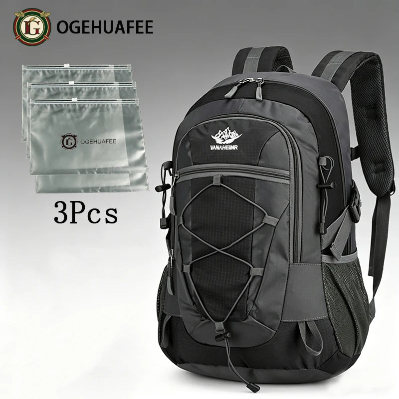 OGEHUAFEE Multi-functional Outdoor Hiking Backpack, Unisex Multi-purpose Bag, Lightweight Travel Hiking Luggage Storage Pack, Compatible with Stabilizing Trekking Poles