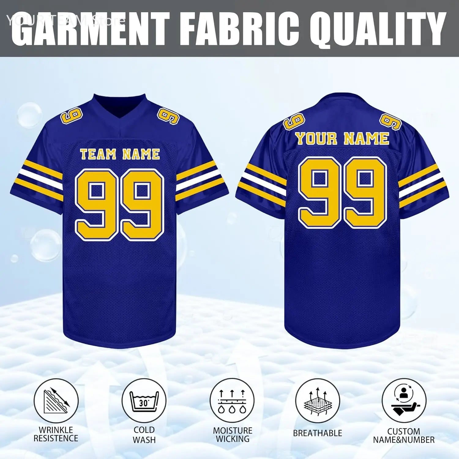 Custom Football Jersey with Personalized Logo Name Number Practice Shirt Stitched Sports Uniform