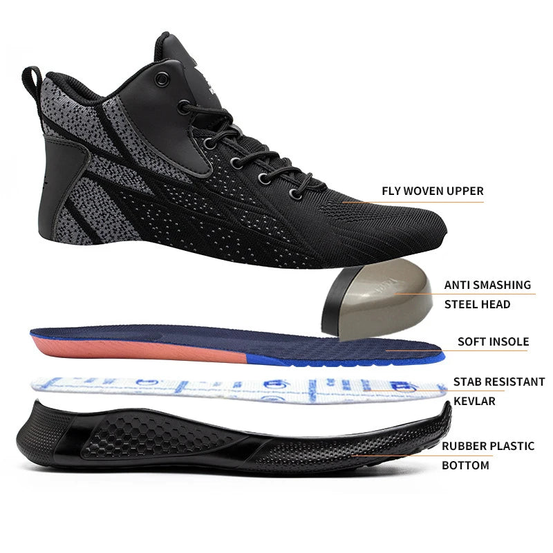 High top Steel Toe Safety Shoes for Men and Women