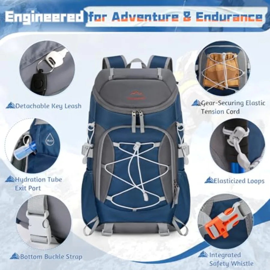 Foldable Hiking Backpack for Women Men Packable Camping Backpack 40L Waterproof Hiking Daypack Bag Lightweight Collapsible Dayp