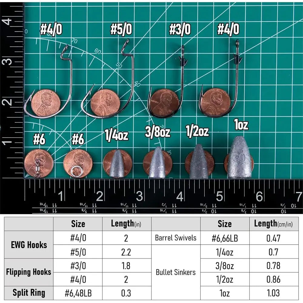 Fishing Kit:  Hooks, Punch Shot Rigs & Freshwater Sinkers