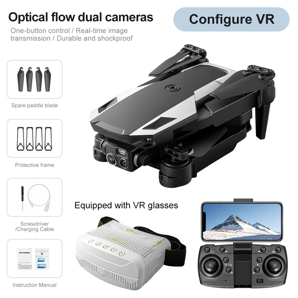 Lenovo M1 Portable Foldable Drone HD Camera Optical Flow Positioning VR Glasses Compatible RC Aerial Quadcopter from China