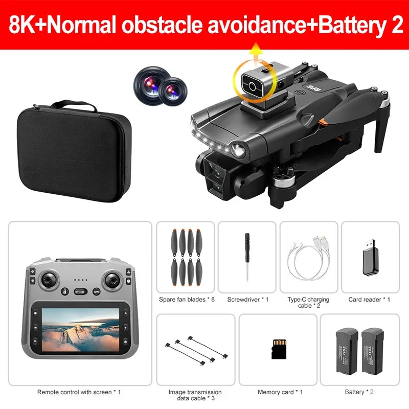 Lenovo V198MAX GPS Drone 4K 8K Professional Camera Aerial FPV Brush Laser Obstacle with Large Screen Remote Control Folding Drone from China