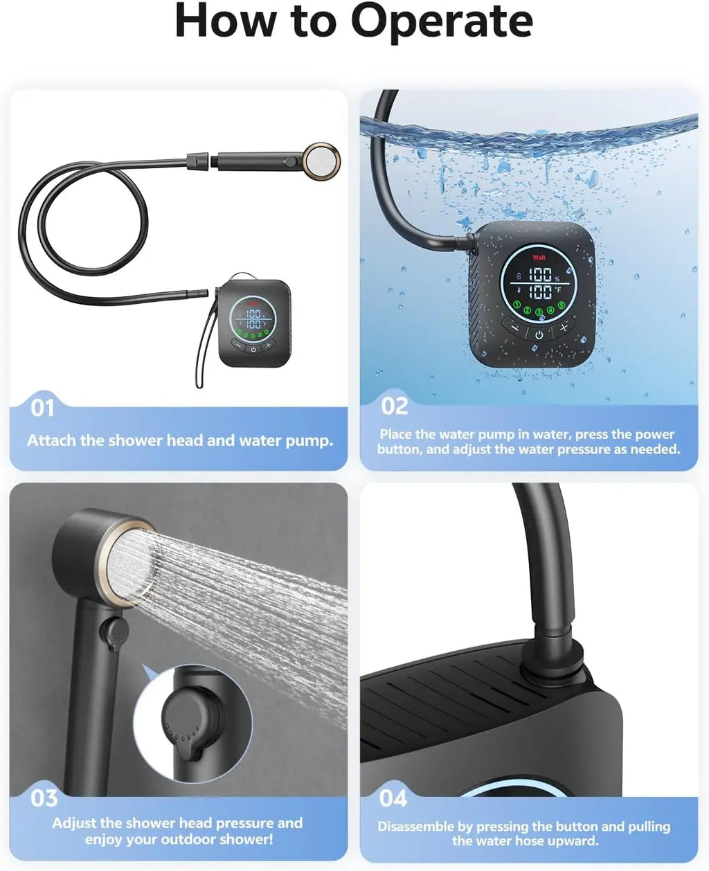 Portable Rechargeable Camping Shower