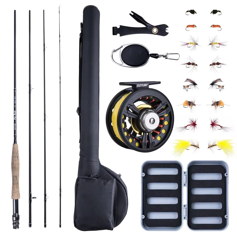 Goture Fly Fishing Rod and Reel Combo 2.7m 9FT Lightweight Travel 30+36T Carbon Fiber for Walleye Bass Salmon Trout Fishing from China