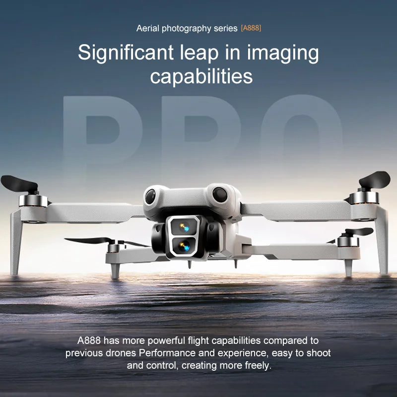 Lenovo A888 RC Drone 8K HD Dual Camera 5G WIFI FPV Screen Remote Control Brushless Motor Obstacle Avoidance Foldable Quadcopter
