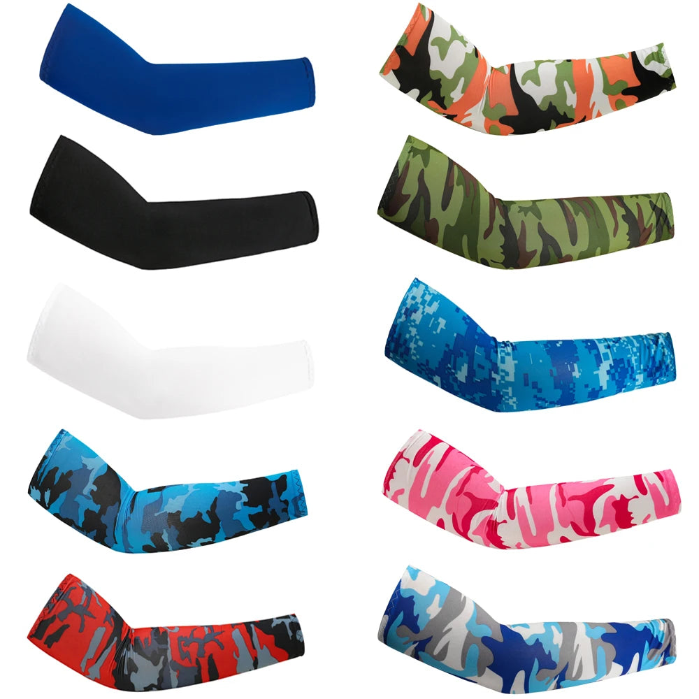 2Pcs Unisex Cooling Arm Sleeves with UV Sun Protection