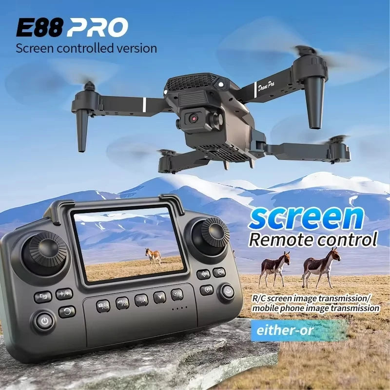 E88PRO Drone 8K 5G HD Dual Camera Aerial Photography Remote control screen display Control Aircraft Quadcopter from China