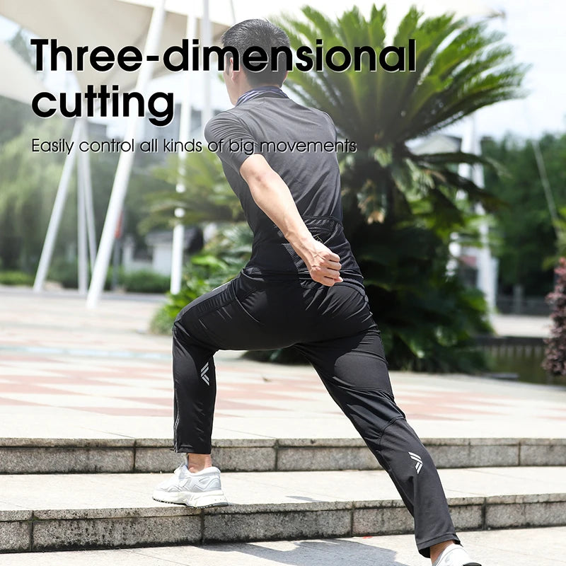 Men Quick Dry Reflective Striped Jogger Running Pants