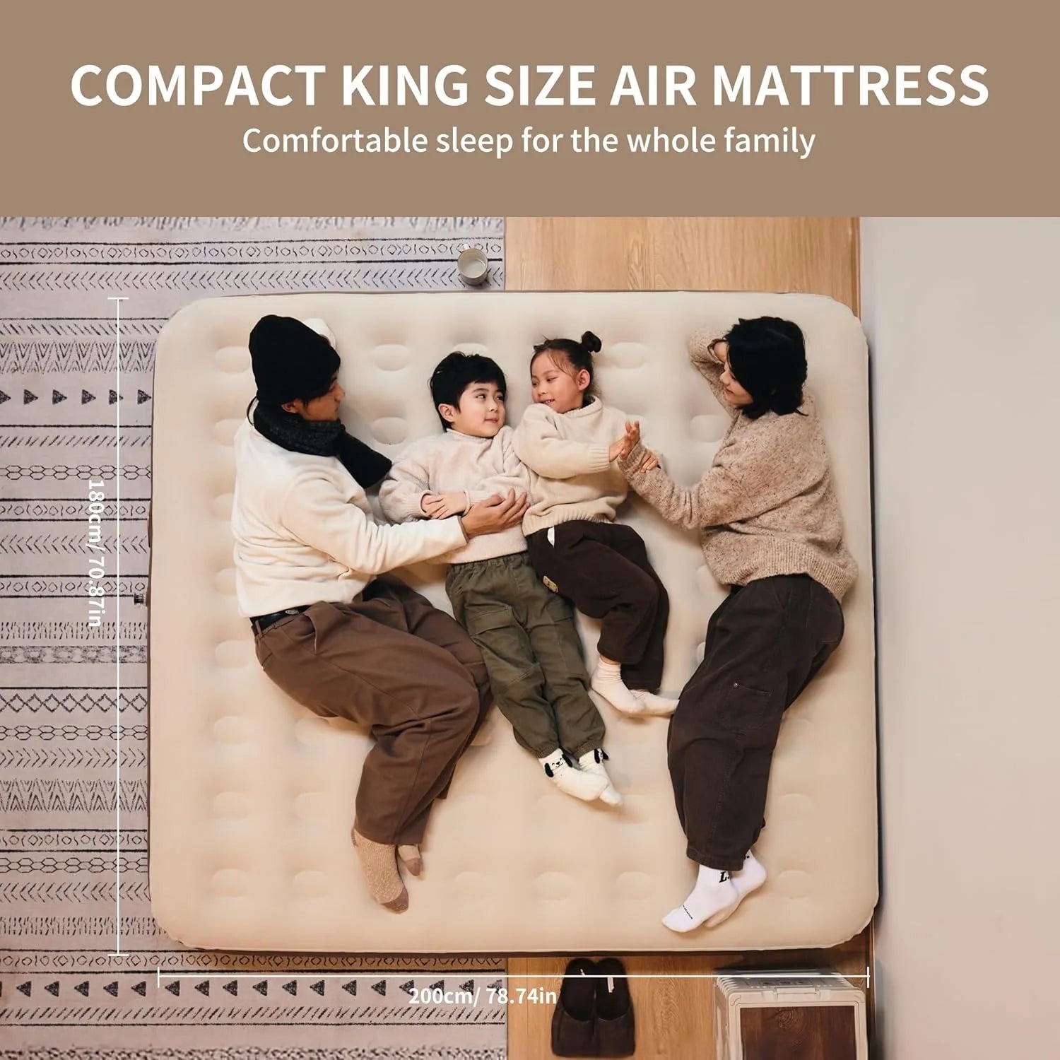 Camping Mattress 2 or3 Person Air Bed with Built-in Pump