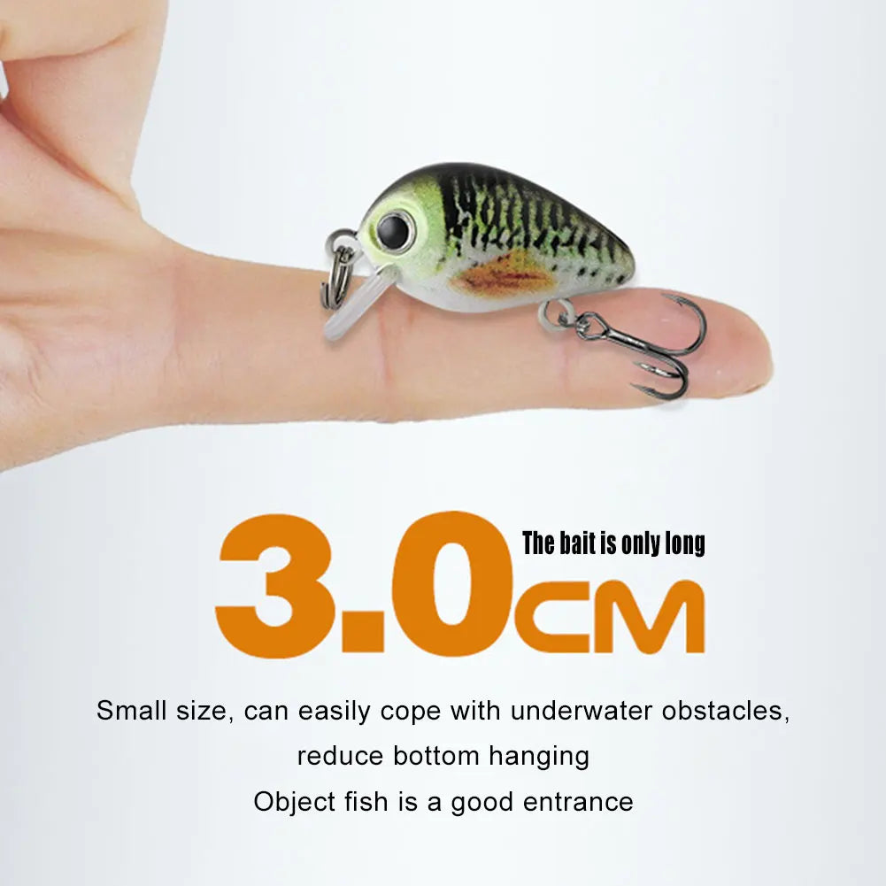 5pcs Mini Crankbait Fishing Lure 3cm 2g Floating Wobbler Artificial Hard Bait Fishing Bait for Trout Perch Bass