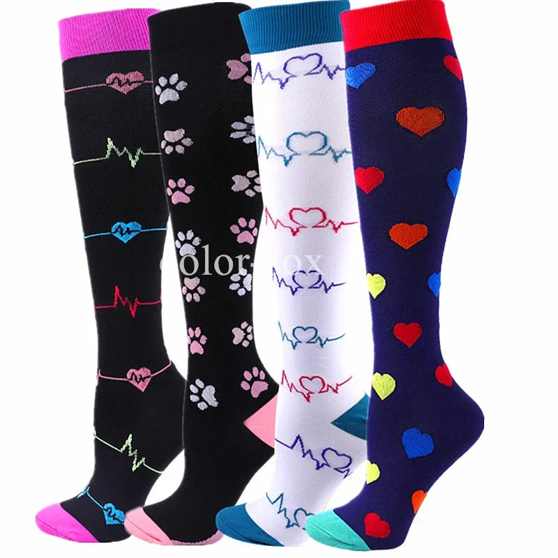 4 Pairs/Pack Compression Socks High Sports Socks