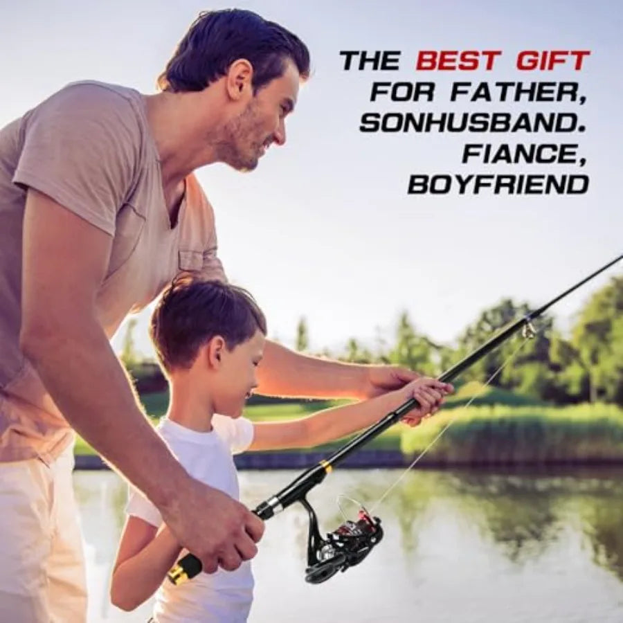 6.89ft Telescopic Carbon Fiber Fishing Rod and Reel Combo