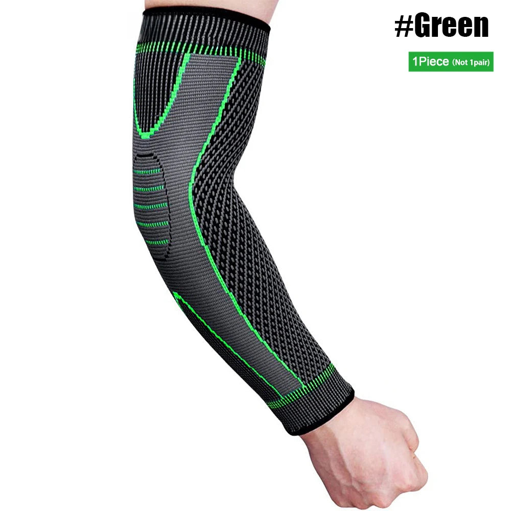 Sports Arm Compression Sleeves Anti-Slip Elbow Support Youth Adult Cycling Basketball Football Volleyball Baseball Tennis Golf from China