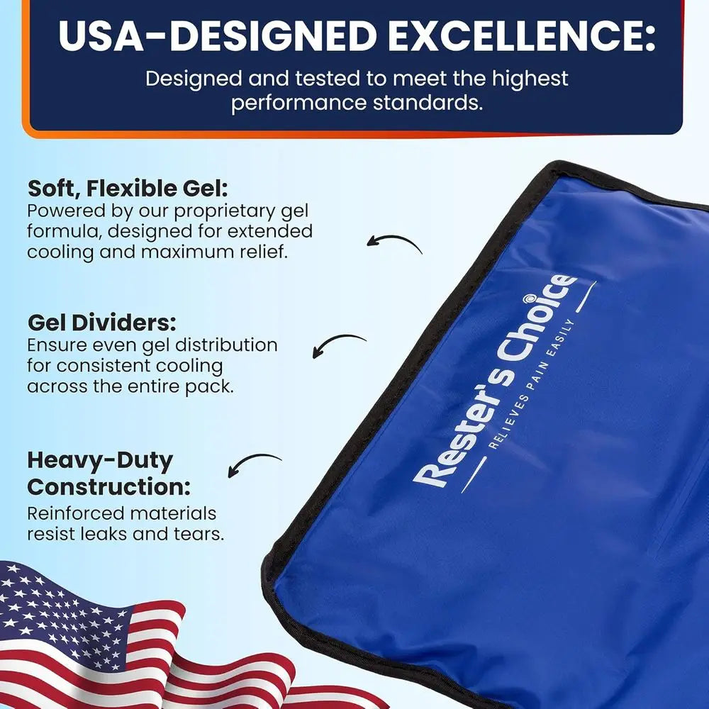 Flexible Reusable Ice Pack for Injuries - Large Size for Hip, Shoulder, Knee, and Back - Comfortable Cold Therapy for Swelling a