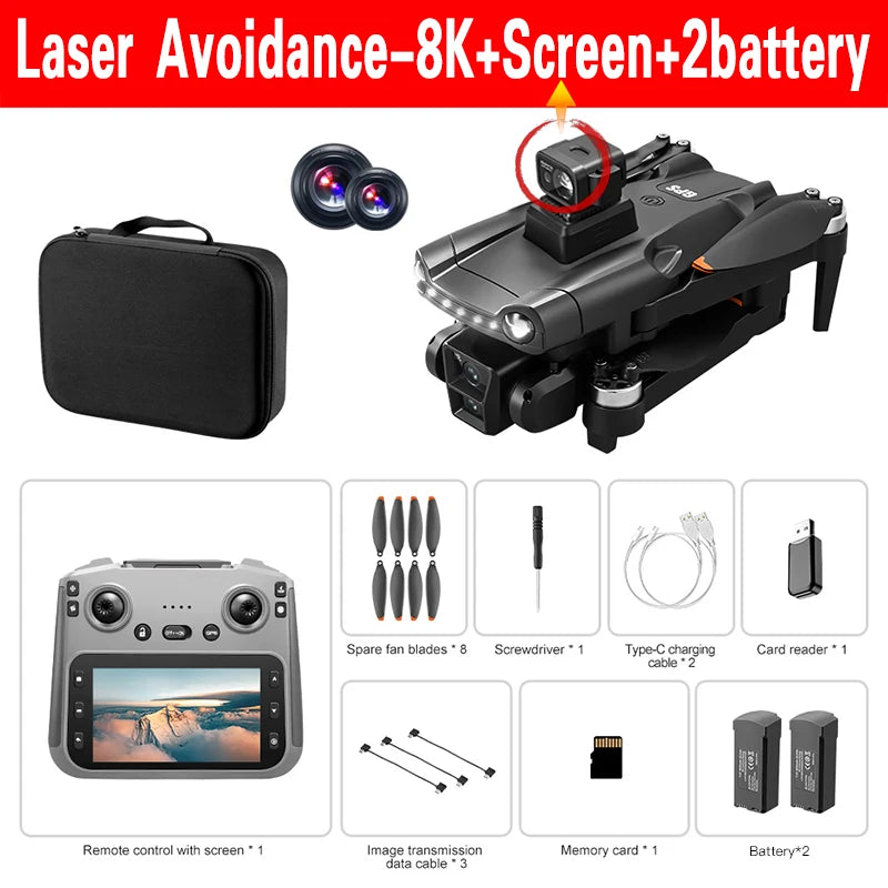 Lenovo V198MAX Drone Laser obstacle avoidance aerial photography 8K 5G Professional HD Camera Brushless Folding Quadcopter from China