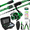 Telescoping Graphite Fishing Rod and Reel Combo with Case and Accessories