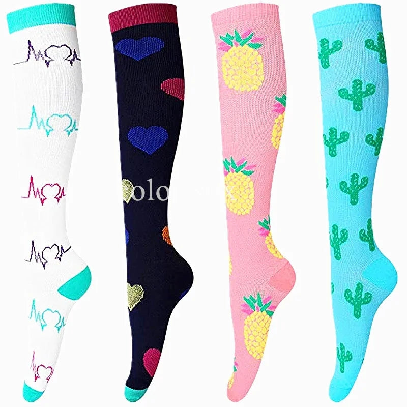 4 Pairs/Pack Compression Socks High Sports Socks