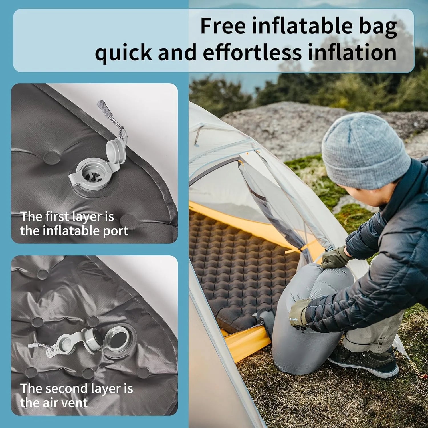 10cm Thickened Ultralight Air Mattress for Camping