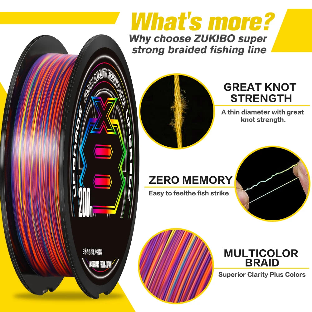 1000M/500M Japan Original X-BRAID Upgrade X8 Super Strong Saltwater Fishing Line 8 Strands Multifilament Muiltcolor PE line from China
