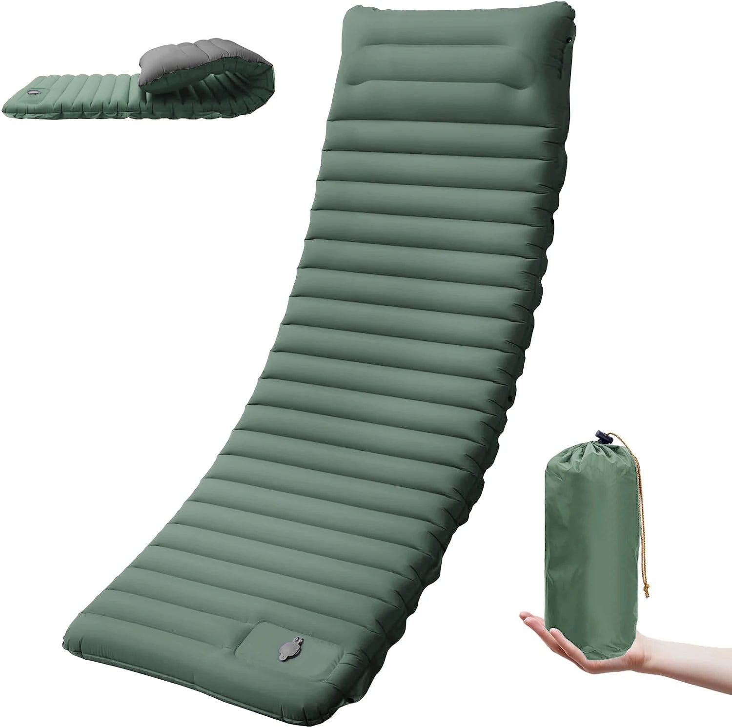 Extra Thick 4 Inch Outdoor Camping Sleeping Pad  with Built-in Foot Pump from China