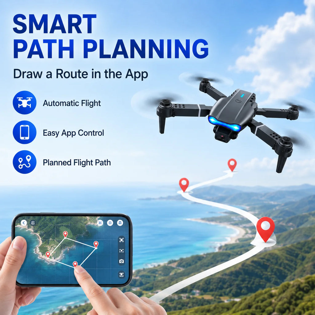 Drone With Screen Remote HD Dual Camera Optical Flow Hover 90° Adjustable Lens 50X Zoom 2.4G Real Time Image Transmission Foldable RC Quadcopter