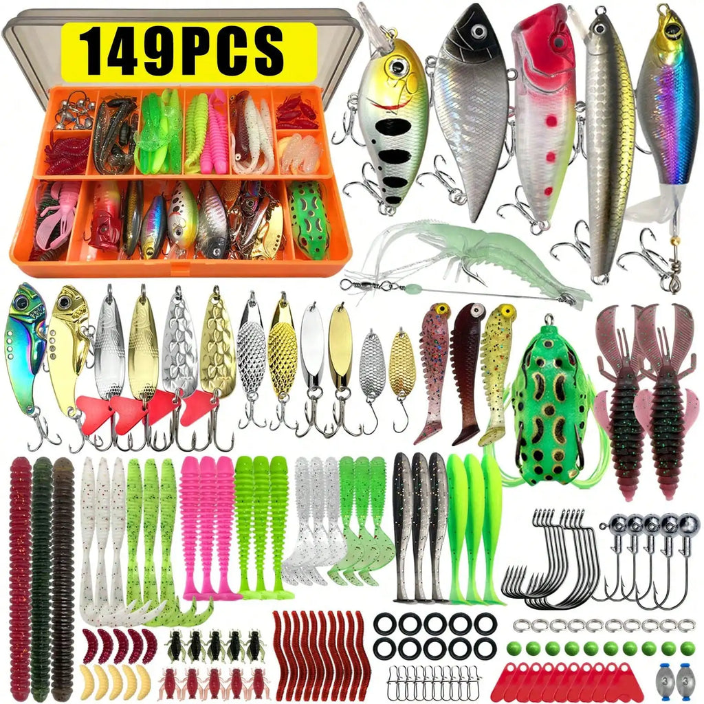Multi-Size Mixed Fishing Lure Set Multi-Layer Storage Tackle Box Professional Bait Kit For Trout Perch Bass Outdoor Angling Gear