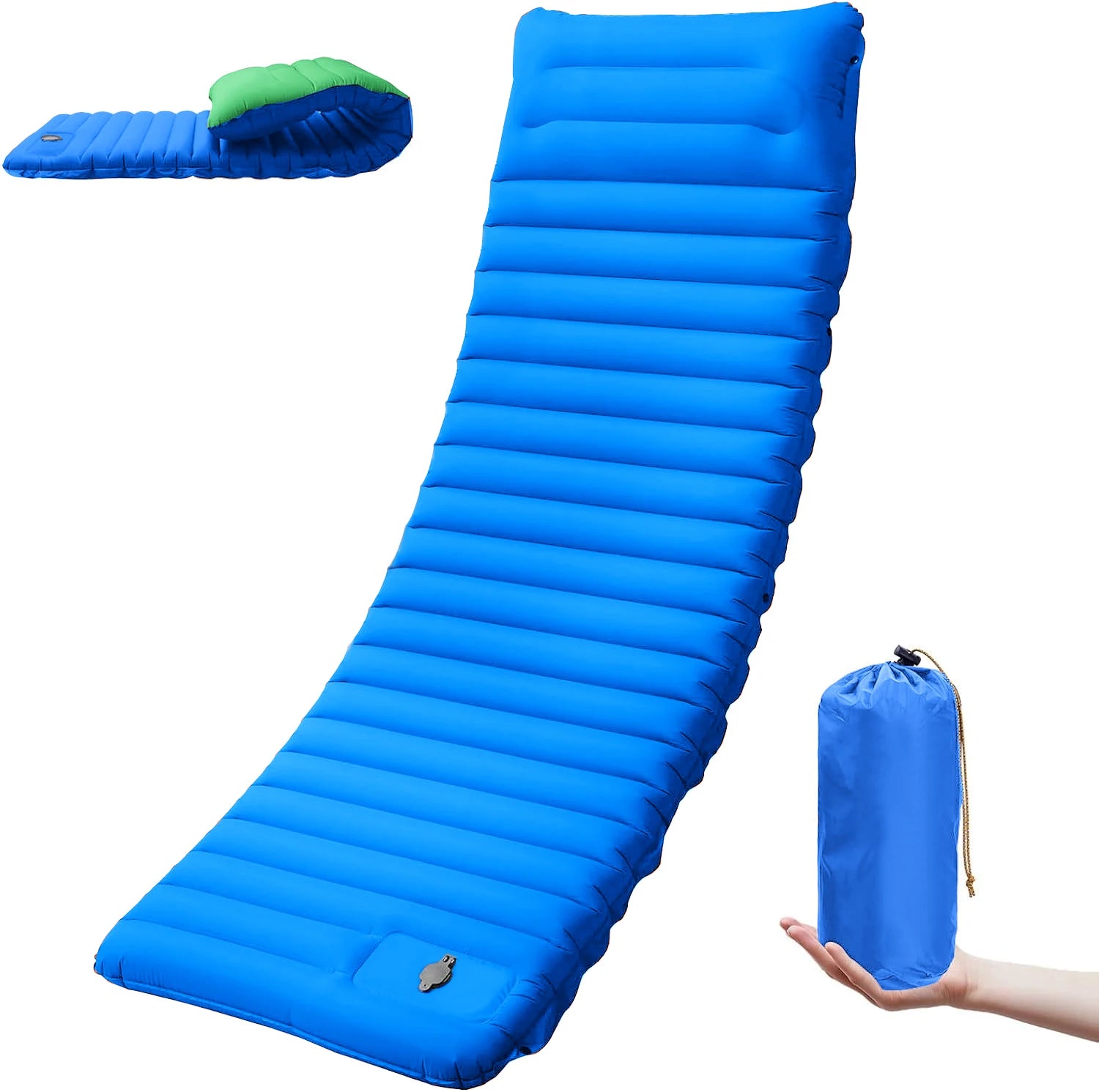 Extra Thick 4 Inch Outdoor Camping Sleeping Pad  with Built-in Foot Pump from China