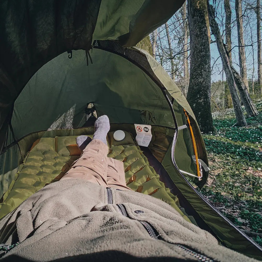 Flat Lay Hammock Tent with Mosquito Net and Waterproof Rainfly