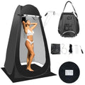 Portable Camping Privacy Tent, Outdoor Shower Tent Kit with 5 Gallon Shower Bag- Nozzle Upgraded