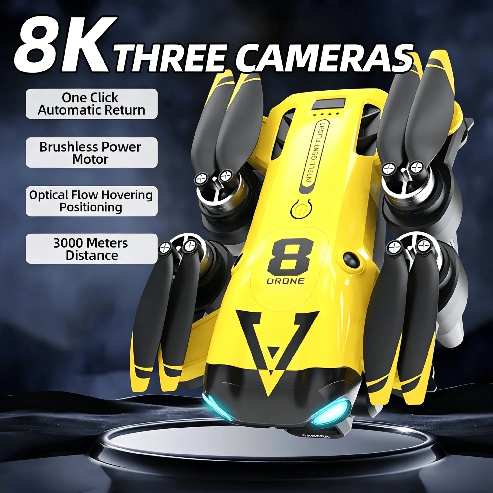 New Quadcopter with Triple Cameras, Optical Flow Positioning, One-Key Return, Brushless Motor, a Top Choice for Holiday Gifts, Drone Adventures, Portable Drone, Modern Drone, Durable Build, Tech Gift Seekers, Hobbyist Pilots