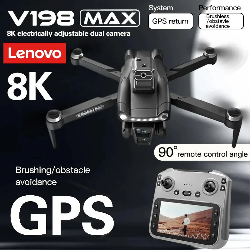 Lenovo V198MAX Drone Laser obstacle avoidance aerial photography 8K 5G Professional HD Camera Brushless Folding Quadcopter from China