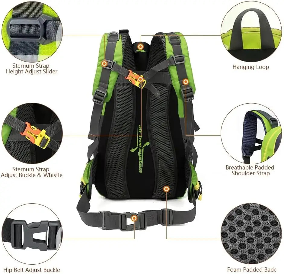 40L Lightweight Hiking Backpack – Water-Resistant Daypack for Men & Women, Durable Outdoor Travel Pack