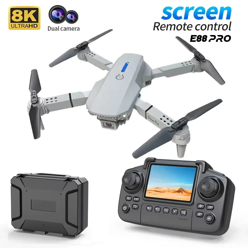E88PRO Drone 8K 5G HD Dual Camera Aerial Photography Remote control screen display Control Aircraft Quadcopter from China