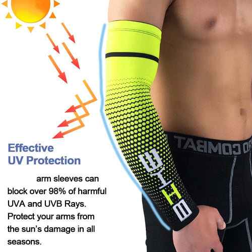 1 Pair Unisex Cycling Running Sports Sleeve Arm Cooling Sleeves UV Sun Protection Cuff Cover Protective Elastic Arm Sleeves New from China