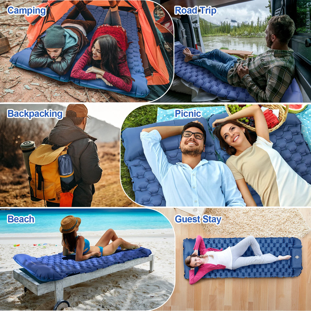 Waterproof Insulated Ultralight Air Mattress Mat with Pillow