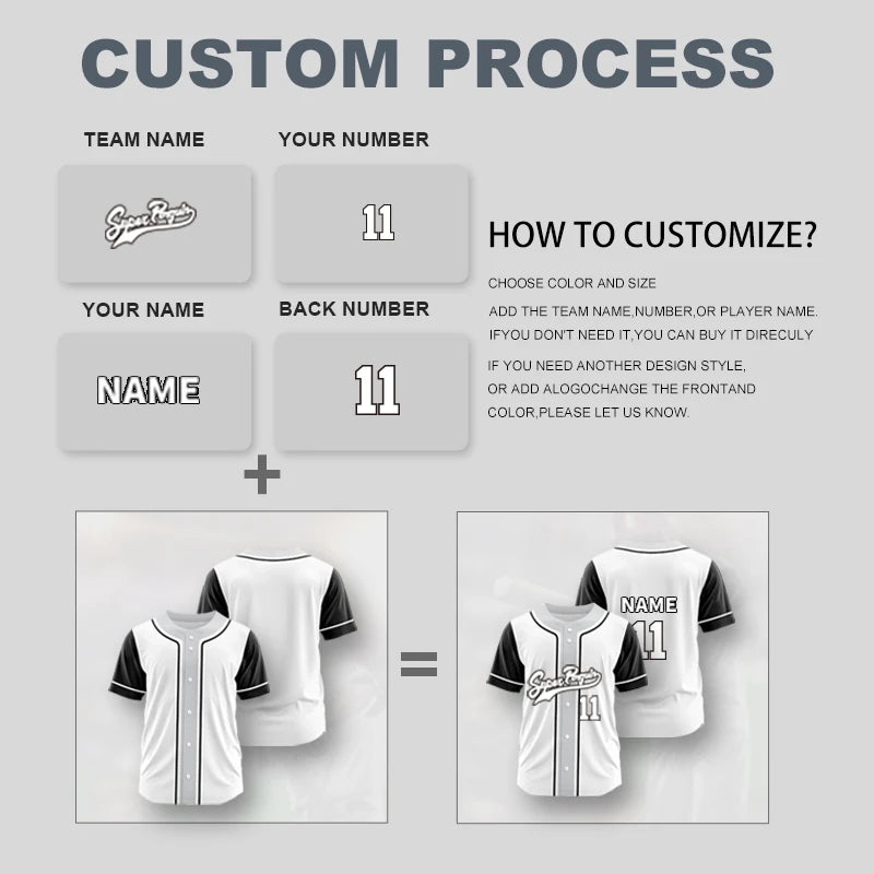 Custom Button Men Baseball Jersey Color Print Personal Team Name, Sponsor, Number