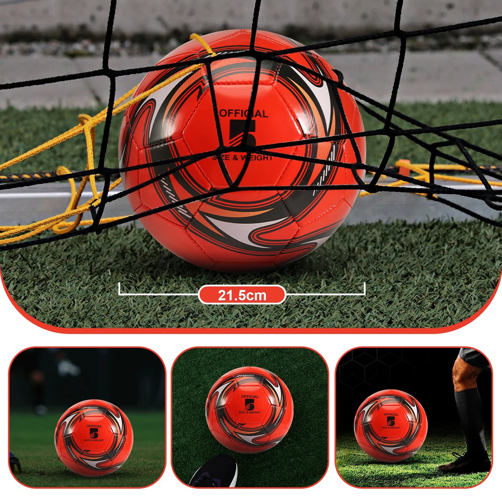 Professional Soccer Ball Size 5 Official Soccer Training Football Ball Competition Outdoor Football Red from China