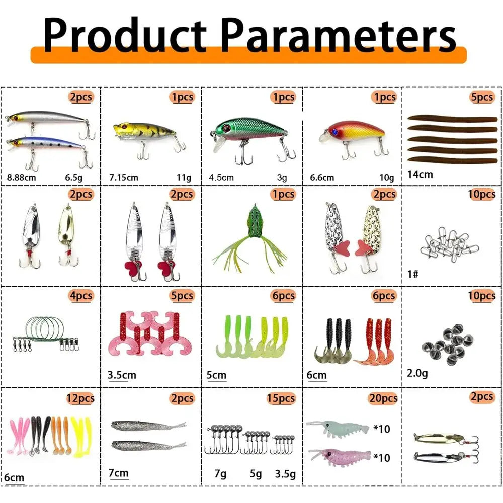 Complete 318-Piece Fishing Tackle Kit