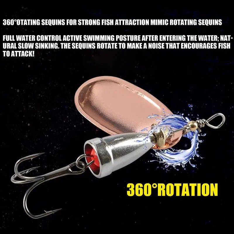 Fishing Lures Spinner Baits Kit with Tackle Boxes Fishing Spinnerbait Metal Spinner Lure Kit for Bass Trout Salmon Walleye
