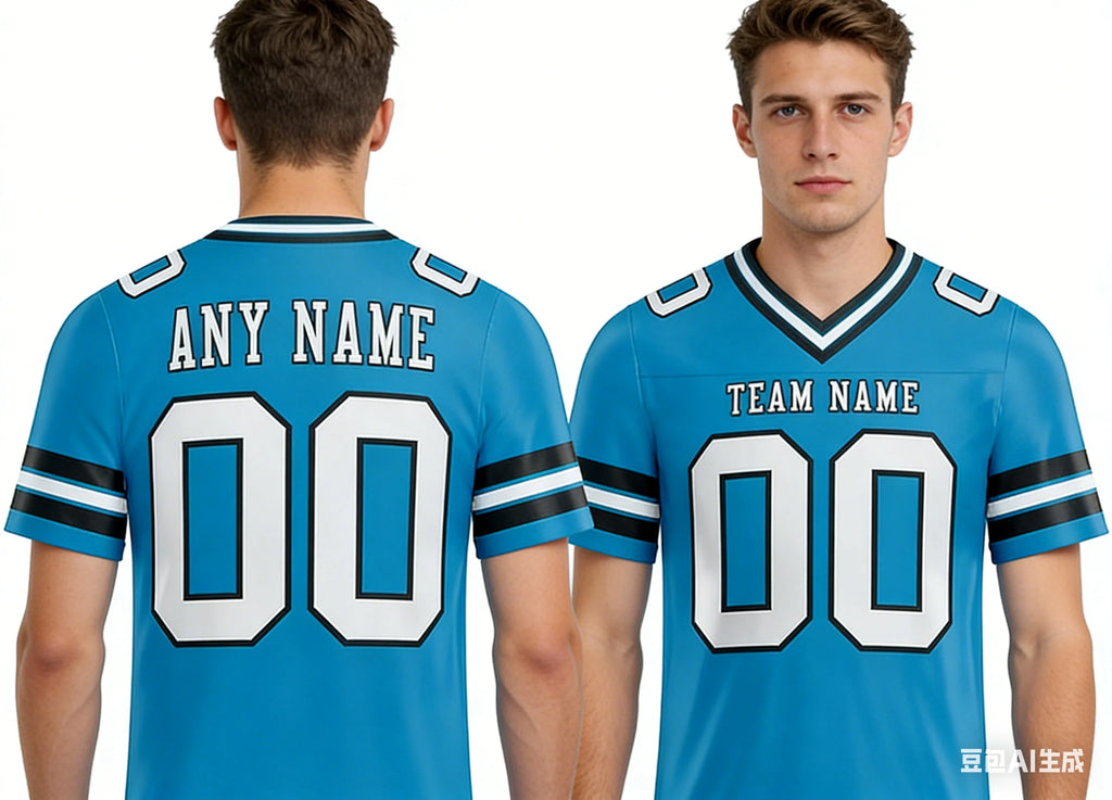 Custom Team Name, Your Name and Number V Neck Soccer Jersey Men