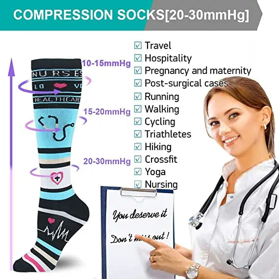 4 Pairs/Pack Compression Socks High Sports Socks