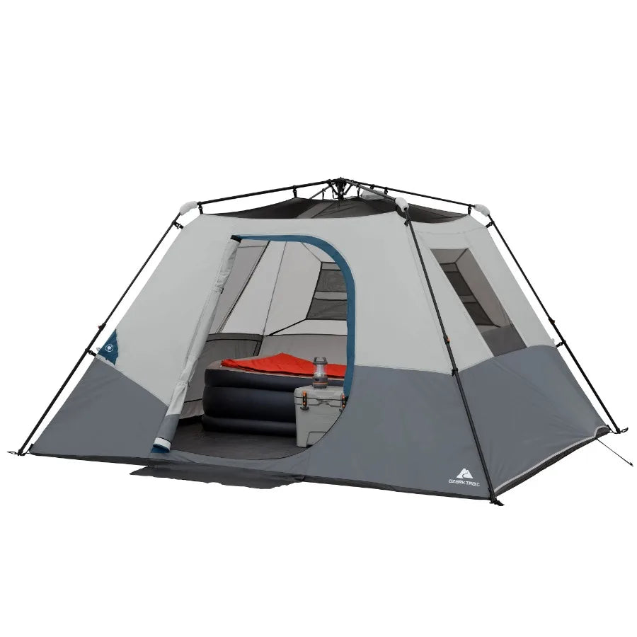 10' x 9' 6-Person Instant Cabin Tent with LED Light (19.38 lbs)
