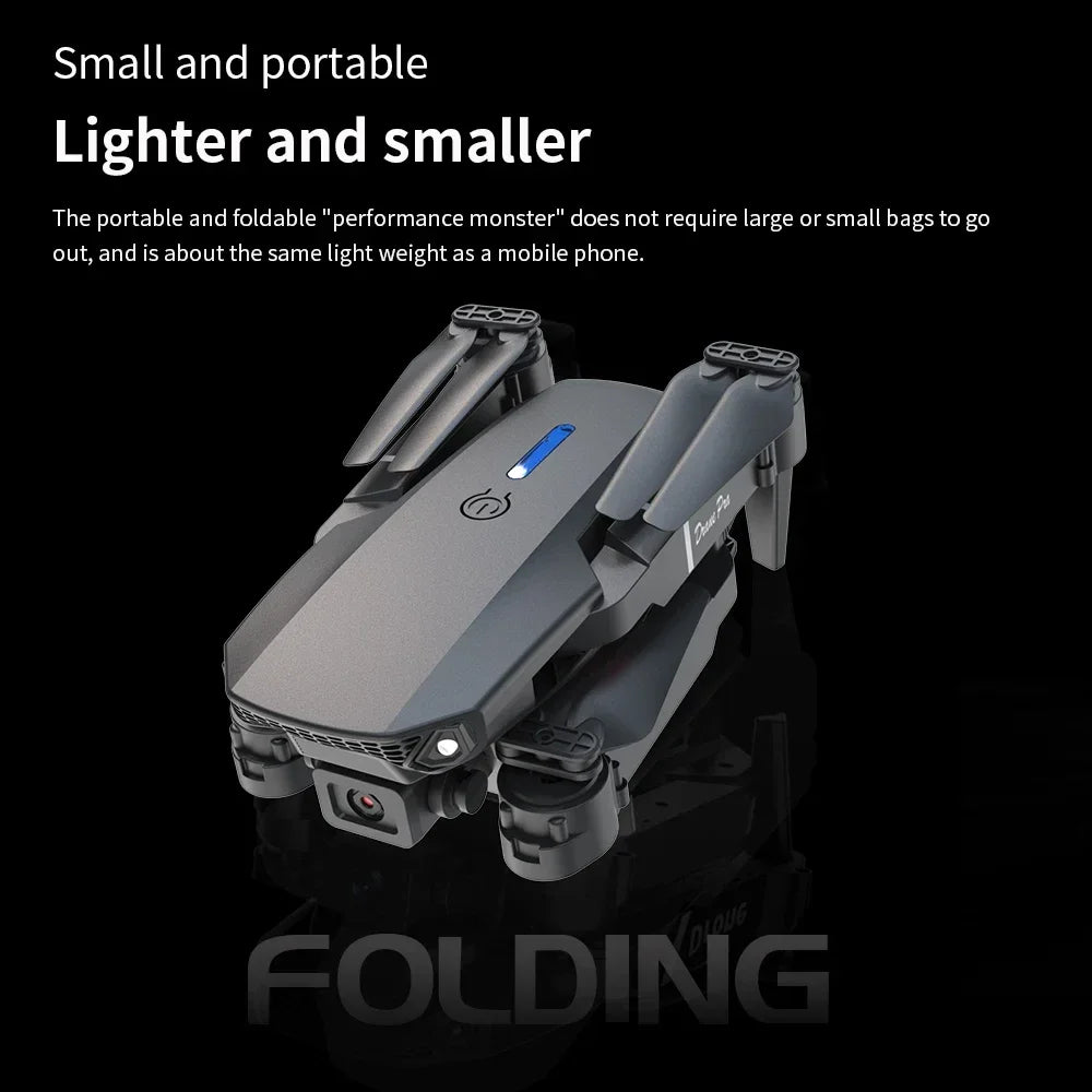 Professional mini remote control drone E88 4K HD aerial camera WiFi FPV foldable quadcopter RC helicopter Children's toy Gift from China