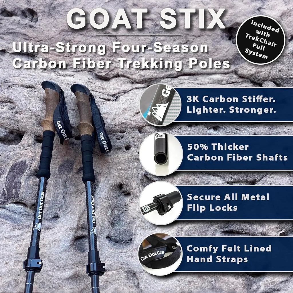 Ultra-Strong Collapsible Lightweight Carbon Fiber Trekking Poles