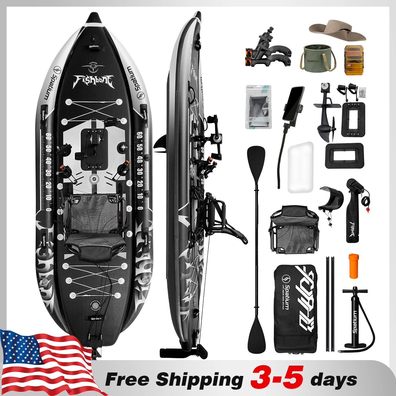 Fishing Kayak Boat Pedal Drive Sit on Top Pedal Drive Kayak Power System Orientation System, 11'*48"*6",Capacity 660LBS