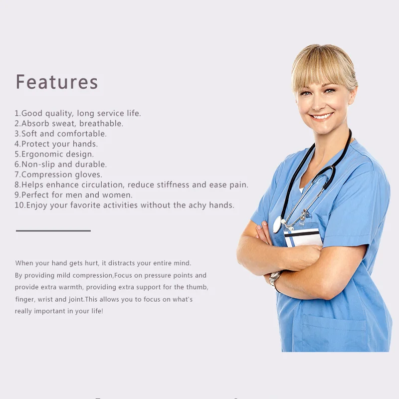 Compression Arthritis Gloves Cotton Joint Pain Relief Wrist Support Hand Brace Women Men Therapy Wristband Compression Gloves from China