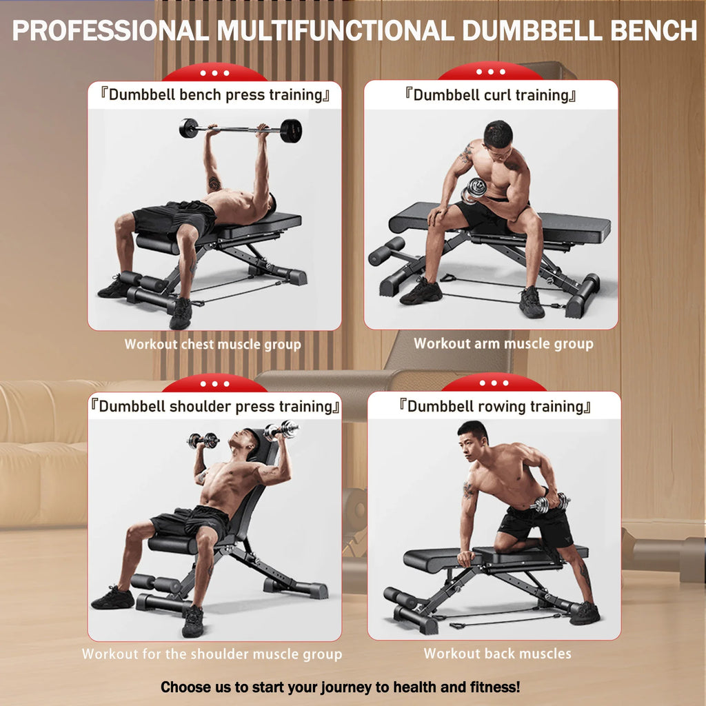 Adjustable Weight Bench for Full Body Workout, Multifunctional Strength Training, Dumbbell