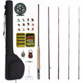 Lightweight Portable 4Piece Fly Fishing Rod and Reel Combo with PreLoaded Lines 5wt Aluminum Fly Reel 28pcs Flies in Waterproof