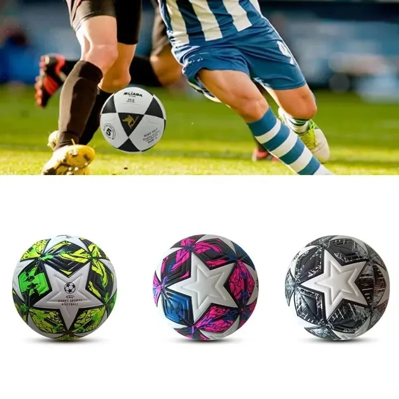 1pc Size 5 Soccer Ball Wear Rsistant Durable Soft PU Leather Seamless Football Adult competition training outdoors from China